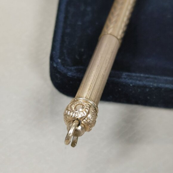 Gold Filled Sliding Propelling Pencil Gold Tone Mechanical Loop Writing Tool - Picture 4 of 10